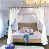 Linentalks Tende a baldacchino velate per letto king size, queen size e matrimoniali, 4 tende ad angolo, colore: avorio