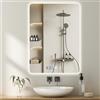 Dibaful Specchio da bagno con illuminazione 500 x 700mm con interruttore touch anti-appannamento IP44 con luce per bagno dimmerabile 3000K 4000K 6500K