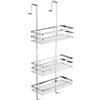 tectake® Mensola Doccia, Porta Sapone Doccia 3 Ripiani da Appendere, Organizer Bagno in Acciaio Inox per Accessori Bagno come Shampoo, Bagnoschiuma, Balsamo e Oggetti Utili, Arredo Casa - Argento