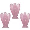 Mina Heal Statuette di angelo custode, tascabili, realizzate in quarzo rosa, in cristallo che rappresenta amore, pace e guarigione (set da 3) Mina Heal