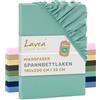 Lavea® Set di 1 lenzuolo con angoli 180x200 cm - Eucalipto | Microfibra, lenzuola con elastico su tutto il perimetro, traspiranti e rinfrescanti, facili da lavare, lenzuola con angoli