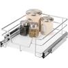 bremermann cassetto telescopico 45 cm con ripiano, per montaggio successivo, con guide telescopiche a sfera, ideale per cucina, bagno e camera da letto, in metallo (Cromo)