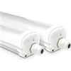 HOFTRONIC - 2x Plafoniera LED Impermeabile per soffitto IP65 120 cm - 36 W 4320 Lumen - 6500 K luce Bianca fredda - Collegabili - IK07 - Lampada per Garage Cucina Officina Ufficio Bagno Magazzino