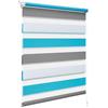 WOLTU Tenda a Rullo per interni Doppio Strato Giorno e Notte, Fissaggio a Morsetto Senza Foratura 60l x 150A cm Bianco+Grigio+Turchese, Tenda Traslucida e Oscurante per Finestra o Porta