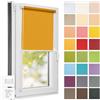 Estika Tenda a rullo semi-trasparente senza forare - 75 x 150 cm - Oro - per interni, per finestre, tessuto con protezione solare