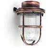 KsH and Co KsH e Co IP64 Rame satinato in ottone satinato Applique nautico da esterno con presa in porcellana E27 IP64