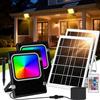 Aigostar - 50W Faro LED Esterno RGB con Telecomando, 4000mAh Batteria di Grande Capacità e Pannello Solare. Faretti Solari Esterno per Interni, Giardini, Cortili, Portici, Impermeabile IP66, 2 Unità