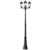 Lampenwelt Lindby Lampione da giardino esterno (3 luci E27) con lanterna classica stile antico, lampioni IP44 elegante palo luce Lampada esterni policarbonato 217 cm max. 60W