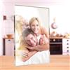 Inciso - Foto Personalizzata Cristallo con Stampa UV a Colori ad Alta Definizione - Fotocristallo Portafoto da Personalizzare per Anniversario, Compleanno, Coppia (20 x 30 cm - Verticale)