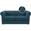 BXFUL Copridivano Chesterfield elasticizzato con fodere per Cuscini Separati per mobili da soggiorno con tessuto jacquard più spesso (2 Posti,Blu acqua)