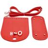 Blausky 1 set di accessori per borsa fai da te, tracolla in PU e pelle, fondo tasca con fori per uncinetto, accessori in pelle per borse a maglia, borsa a tracolla, rosso