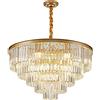 jiande Lampadario in cristallo placcato oro illuminazione rotonda moderna empress lampadari lampadari pendente lampada a soffitto for lampada for duplex house sala da pranzo soggiorno w20