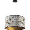 Light Home LH Light-Home Verona Lampadario a Sospensione - Lampadario Industriale per Soggiorno Camera da Letto e Cucina - Lampade a Sospensione in Metallo e con Paralume Classico - E27 - Bianco e Oro - 23x45 cm