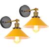 iDEGU 2 Pezzi Lampade da Parete Vintage, 22cm Applique da Parete Retrò Lampadario Plafoniera E27 Illuminazione da Parete Moderna per Camera da Letto, Soggiorno, Camera per Bambini (Giallo Arancio)