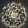 Luccika Luci LED Natalizie da Esterno/Interno, 5mm, Cavo Verde, 8 Modalità, Controller 31V con Memoria, IP44 (Bianco Ghiaccio + Bianco Caldo, 25M 500LED)