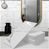 A.Monamour Adesivi per Piastrelle da Parete Adesivi per Mattonelle Autoadesivo Spessa Marmo Effetto 3D Impermeabile PVC Decorazione Murale per Cucina Bagno Lavanderia 10.16x20.32cm