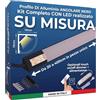 AFTERTECH Barra LED Profilo Alluminio ANGOLARE NERO SU MISURA al centimetro da 20 a 400cm in pezzo UNICO - LUCE POTENTE 19,2w/m 180led/m - PERSONALIZZABILE - MADE IN ITALY - Sottopensile Cucina