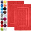 NatureMark Set di 2 Tappeti da Bagno 50x80 cm - Cotone Spugna 800 g/m² - Tappeti Bagno Spessi e Altamente Assorbenti - Asciugatura Rapida - Senza Base in Gomma - Rosso