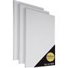 Wallazz Tele per Dipingere Bianca 100% Cotone, Pronte All'Uso su Telaio in Legno di Pino - Set di Tele Bianco Pittura Acrilica, Olio e Acquerello - Per Artisti e Principianti - 40x70cm SET DA 3 PEZZI