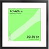 FRAMAI® Cornice portafoto 40 x 40 cm, colore nero, con passepartout, cornice in legno MDF, infrangibile, ecologica, con sospensione e supporto, formato verticale e orizzontale