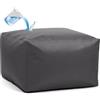 SXBCyan Pouf Poggiapiedi Impermeabile (Senza Imbottitura) pour Esterni, Interni, Giardino, Campeggio, Spiaggia, Rettangolare Poltrona A Sacco, Sgabello Angolare(Dark Grey,65x65x40cm-cover)