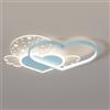Yuelux Lampada Soffitto LED a Forma di Cuore per Camera dei Bambini - Plafoniera Moderna Dimmerabile con Telecomando e Luci Calde, Design in Alluminio e Acrilico per Neonati, Ragazze e Ragazzi (Blu)
