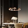 HYQJUNE Lampada A Sospensione LED Tavolo Da Pranzo Moderno Lampadario Minimalista For Soggiorno Paralume In Alluminio Altezza Regolabile Anello Luminoso Lampada A Sospensione Oro Rosa(40CM)