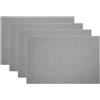 BIANCHERIAWEB Set Tovagliette Americane Cucina Antiscivolo in Tinta Unita Lavabili Set 4 Grigio