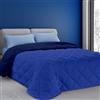 Dorian Home, Trapunta Invernale Una Piazza e Mezza, Piumone Una Piazza e Mezza Double Face, Trapunta Invernale 220x270 cm Made In Italy, Blu Royal/Blu Notte