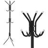 MAKA change your life quality MAKA Appendiabiti da Terra in Metallo Alto 170 cm, 12 Ganci Resistenti, Attaccapanni da Terra per Cappotti, Cappelli, Borse, Stand Appendi Abiti con Piedistallo Ingresso (Metallo Nero B)