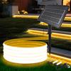HEGEHE 24V Striscia solare per esterni [1M, bianco caldo], IP68 impermeabile striscia neon COB LED flessibile per interni, 1200MAH, 8 modalità di illuminazione, illuminazione giardino/patio/balcone