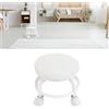 Bewinner Sgabello per pedicure in pelle PU, a rotolamento basso, da garage con ruote, sedia a rulli girevoli Mute per il negozio dell'ufficio domestico (WHITE)