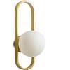 VR VETRINEINRETE Vetrineinrete® Applique da parete minimalista lampada da muro in metallo bronzo con sfera in vetro per camera da letto G9