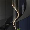 ZenithBeam Regolabile 120 ''/305 cm di Lunghezza Goccia di Pioggia Lampadario a Sospensione di Cristallo 16Lights Bolla Oro Scala Lampadario Alto Soffitto Ingresso Lampadari Loft Inclinato LED