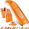 Börner Affettaverdure V5 (Set Iniziale) - Mandolina a V per Fette, Bastoncini & Cubetti di varie dimensioni - Tagliaverdure Regolabile con Lama a V in Acciaio Inox - Colore: Arancione