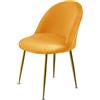 Generic Coprisedia Elastico In Velluto Per Sedie Da Pranzo, Con Schienale Tondo Rimovibile, Elegante E Lavabile, Per Casa, Ufficio E Hotel(Lemon Tree,2 unidades)