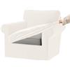 KYJSW Copridivano in Velluto 1/2/3/4 Posti, Copridivani Ektorp Elasticizzato Antiscivolo con Fodera Separata per Schienale E Federa per Cuscino (Bianco,1 Posto 3 PCS)