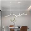 Lanekd Lampada a sospensione a LED da tavolo da pranzo, dimmerabile, con telecomando, 54 W, regolabile in altezza, moderna, design a spirale, per soggiorno, cucina, ufficio (bianco, lunghezza 140 cm)