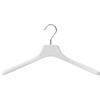 Mainetti Appendini per Camicie, Maglieria, T-Shirt, Vestiti Uomo Donna, Grucce in Plastica, Salvaspazio, Sottili, Effetto Venature Legno, Made in Italy, Set 10 Pezzi, Bianco, Gancio Zincato, 39cm
