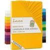 Lavea® Lenzuolo con Angoli King Size 200x220 cm - Jersey 100% Cotone - Per Materassi Topper fino a 10 cm - Con Elastico Tutto Intorno - Certificato OEKO-TEX - Giallo Oro