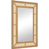 LIFEZEAL Specchio da parete rettangolare 90 x 60 cm, specchio decorativo con cornice in legno, vetro in alluminio, specchio sospeso stile vintage per bagno, camera da letto, soggiorno, naturale (90 x