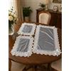 Corredocasa - Set di 3 Centrini Eleganti in Velluto Rifiniture in Pizzo di Organza Made in Italy Runner Alta qualità per Arredare con Stile e Raffinatezza Lungo 40 x 75 e 2 Piccoli 30 x 40 (Grigio)
