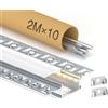 GEEKLUX 10 x Profili per Strisce LED da 2 m in Alluminio (Totale 20 m (WJ004_(64.2 x 13.8mm)_U_LED≤20mm, 10 x 2m_(20m))