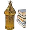 JINGAN Lampada a decorativa a led, lampada da scrivania marocchina | Luci LED per lampada senza fili alimentata a batteria,Lampada da tavolo vintage intagliata nella cavità della fattoria,