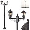 hofstein Lampada da esterni Loria, lampada da sentiero in metallo/vetro in nero/trasparente, a 2 luci, effetto antico, altezza max. 200 cm, illuminazione da giardino IP44, 2 lampadine E27, senza lampadina