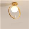 SSNCcNC LED squillare Legna Lampada da soffitto Creativo uccellino Ingranaggio Paralume in vetro Moderno Semplice Lampada da sala lampadario corridoio bagno ufficio Illuminazione interna D24CM