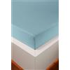 HEFEL Lenzuolo con angoli elasticizzati in jersey, 16 colori, tencel™ e cotone, 3 misure (Azur, 140-160 x 200-220 cm)