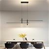 Moilsren Lampada a Sospensione Moderna, Lineare Lampadario LED Sospensione Dimmerabile Tavolo Da Pranzo Lampadari Moderni Sospeso per Soggiorno, Sala Da Pranzo, Bar (Nero, 90cm)