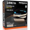 Eurocali Striscia LED 5 metri Professionale 24V 90W 18 W/mt - Striscia Monocolore da 1190 LED 238 LED/mt e 12150 Lumen 2430 Lm/mt 135 lm/W - Luce Bianco Caldo 3000K