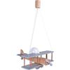 HELLUX Lampada da Soffitto Cameretta in Legno | Plafoniera per Bambini | Lampada a Soffitto 75x42x45cm per Cameretta Neonato | Lampada Aereo E27 Senza Lampadina (Grigio/Legno naturale)
